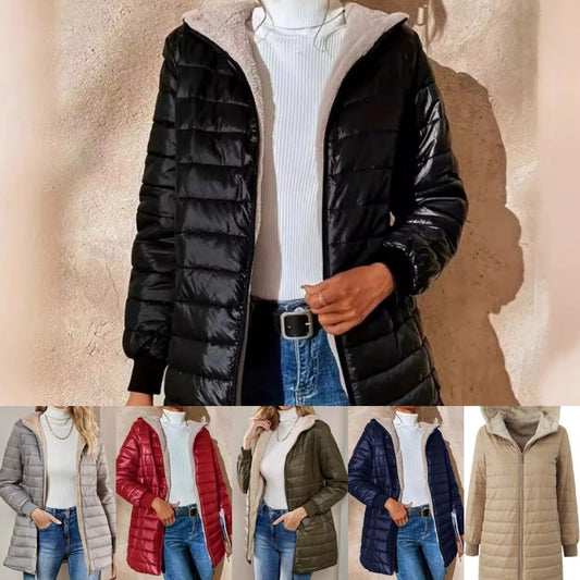 🧥 Dámský prošívaný zimní kabát s kapucí a zipem – 6 barev, S–2XL🔥😍