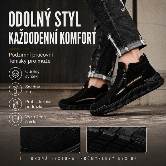 👟 Pánské venkovní volnočasové boty střední výšky se zipem – protiskluzové, 3 barvy, EU 39–44