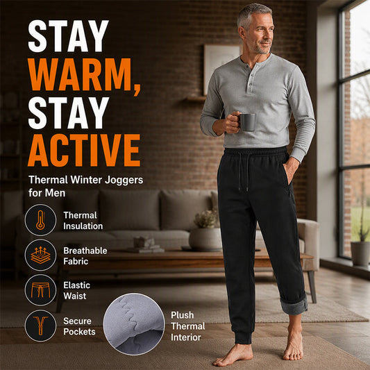 👖 Pánské zimní termoizolační joggery s fleecovým vnitřkem – 2 barvy, přímý/skládaný lem, L–4XL💥