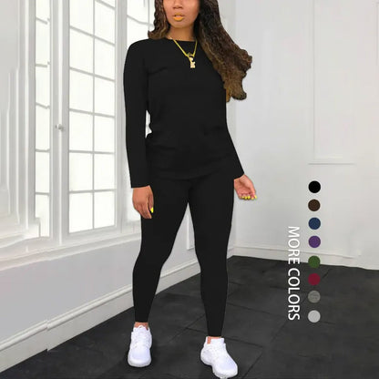 😍✨ Dámská sportovní souprava dvoudílná slim fit s dlouhým rukávem – 8 barev, S–2XL🏃