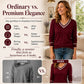 👚 Dámský elegantní pletený svetr s V-výstřihem a kontrastním lemem – 5 barev, S–2XL☁️⭐