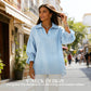 👚 Dámský volný top s V-výstřihem, klopami a 3/4 lucernovými rukávy – 5 barev, S–3XL💼