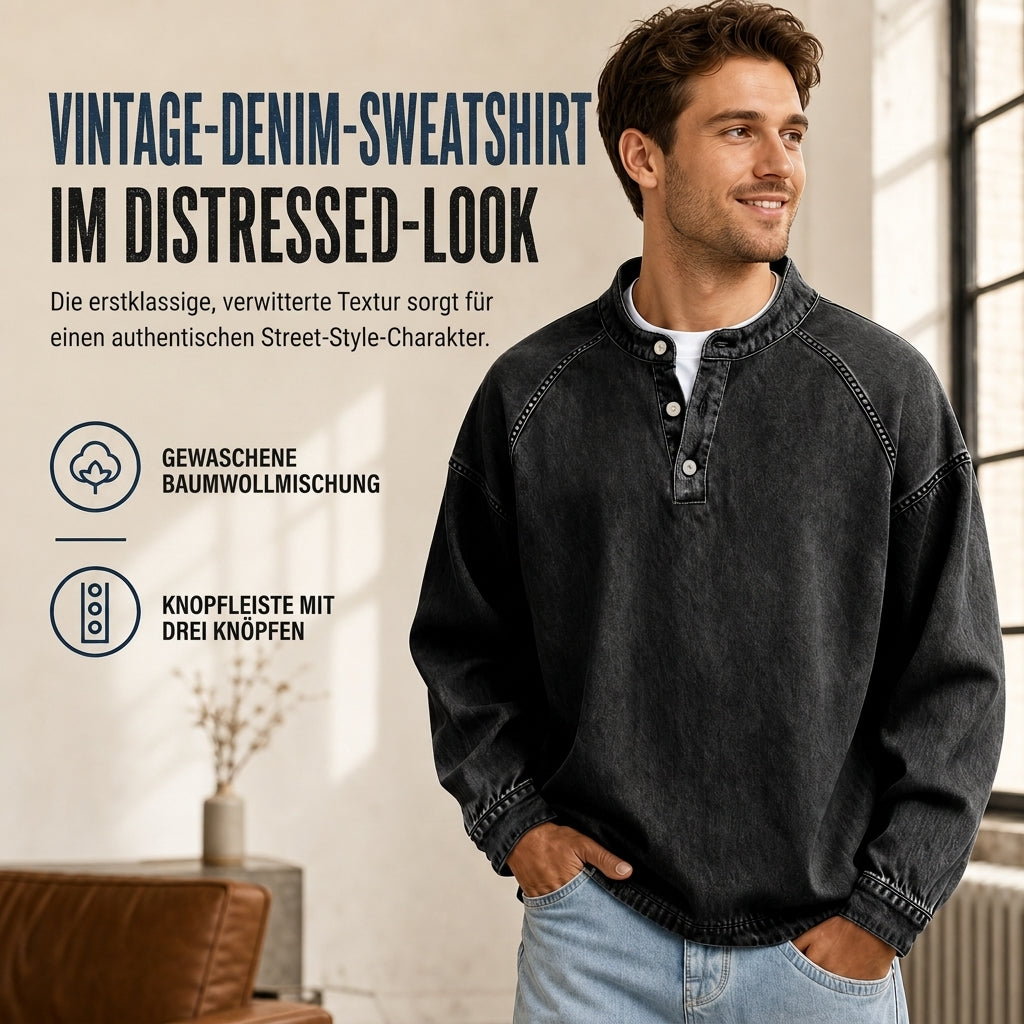 🔥✨Herren Vintage-Freizeit-Sweatshirt mit lockerer Passform
