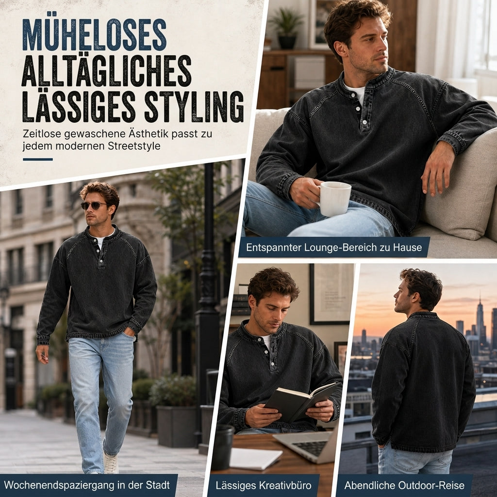 🔥✨Herren Vintage-Freizeit-Sweatshirt mit lockerer Passform