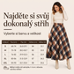 Dámská elegantní dlouhá kostkovaná sukně s vysokým pasem