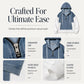 Women's Loose Half Zip Denim Patchwork Hoodie
