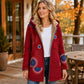 🧥 Dámská vintage bunda s květinovým potiskem, kapucí a fleecovou podšívkou – 10 barev, S–5XL