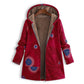 🧥 Dámská vintage bunda s květinovým potiskem, kapucí a fleecovou podšívkou – 10 barev, S–5XL