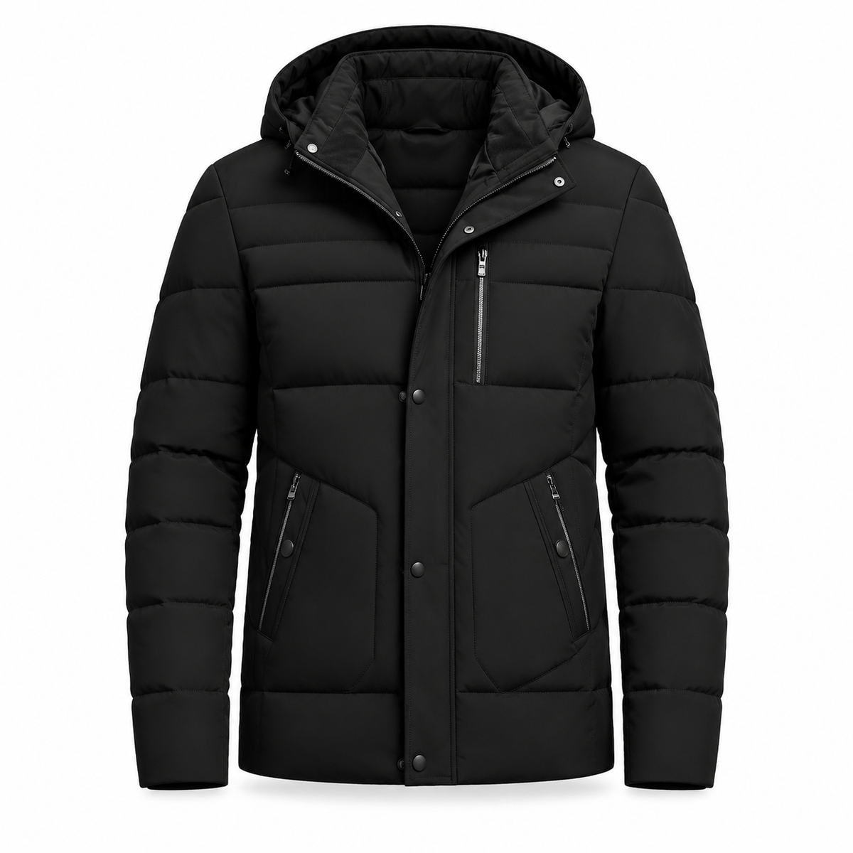 Herren-Wintermantel mit Fleecefutter & abnehmbarer Kapuze