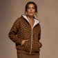Dámská mikina na zip s leopardím vzorem