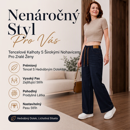 Dámské volné džíny se šňůrkou a širokými nohavicemi👖✨