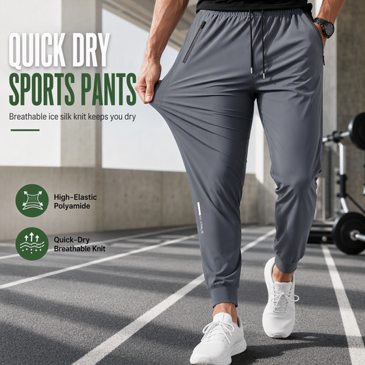 👖 Pánské rychleschnouci strečové sportovní kalhoty z ledového hedvábí – 3 barvy, L–4XL🏃‍♀️