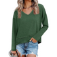 👚 Dámský volný top s dlouhým rukávem a V-výstřihem – 9 barev, S–2XL