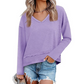 👚 Dámský volný top s dlouhým rukávem a V-výstřihem – 9 barev, S–2XL
