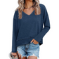 👚 Dámský volný top s dlouhým rukávem a V-výstřihem – 9 barev, S–2XL