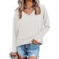 👚 Dámský volný top s dlouhým rukávem a V-výstřihem – 9 barev, S–2XL