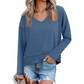 👚 Dámský volný top s dlouhým rukávem a V-výstřihem – 9 barev, S–2XL