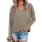 👚 Dámský volný top s dlouhým rukávem a V-výstřihem – 9 barev, S–2XL