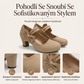Dámské elegantní boty na tlustém podpatku s mašlí na řemínku