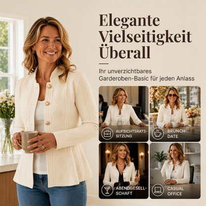 Taillierter Damen-Strickblazer mit Schößchen