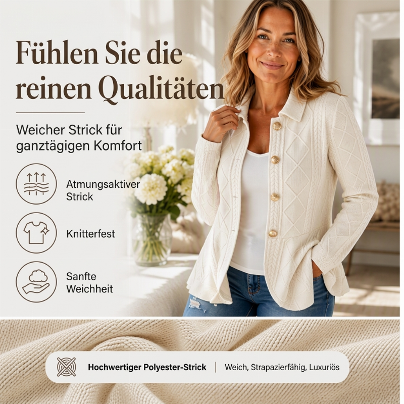 Taillierter Damen-Strickblazer mit Schößchen