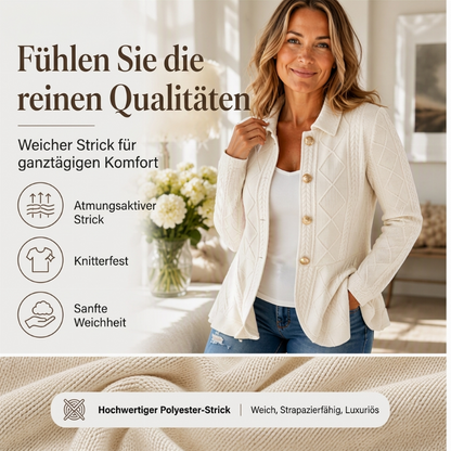 Taillierter Damen-Strickblazer mit Schößchen