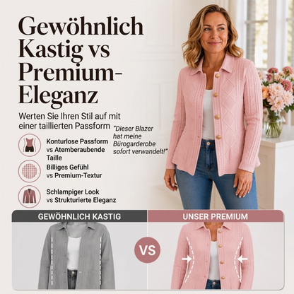 Taillierter Damen-Strickblazer mit Schößchen