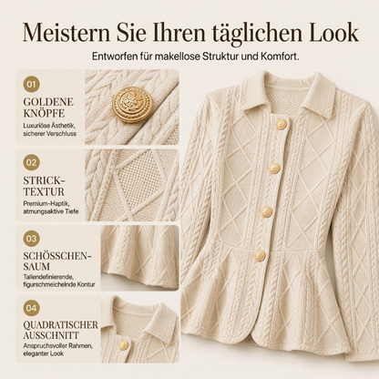 Taillierter Damen-Strickblazer mit Schößchen