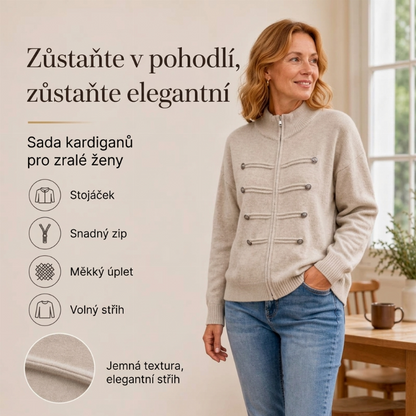 Dámský svetrový kabát s dvojitým zipem pro volný čas
