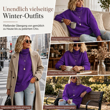 🧶 Damen Grobstrick-Pullover mit Rollkragen – Weich, locker & immer passend – Jetzt 50% Rabatt!