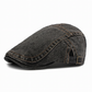 Unisex vintage prošpiněný plochý klobouk beret