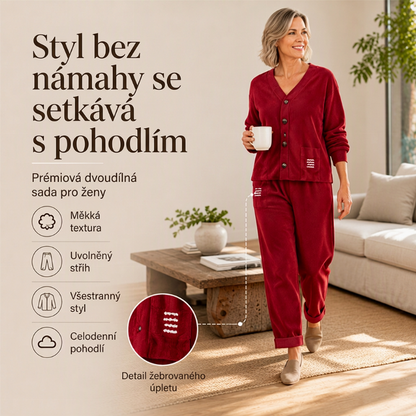 Dámská volnočasová dvouvrstvá sada z manšestru