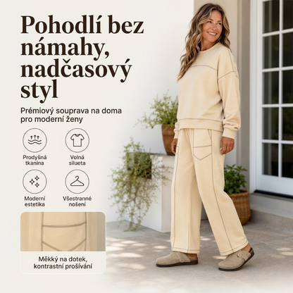 Dámská volnočasová mikina a sady kalhot se širokými nohami