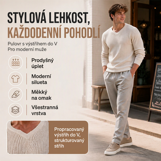 Pánské neformální kulaté výstřih pletený svrchní oděv
