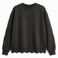 Dámský sweatshirt s kulatým výstřihem a vroubkovaným lemem