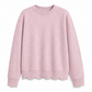 Dámský sweatshirt s kulatým výstřihem a vroubkovaným lemem