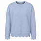 Dámský sweatshirt s kulatým výstřihem a vroubkovaným lemem