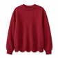 Dámský sweatshirt s kulatým výstřihem a vroubkovaným lemem