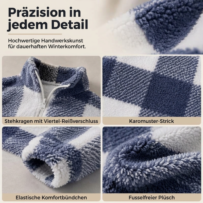 🛍️✨Weite karierte Patchwork-Sherpa-Jacke für Damen
