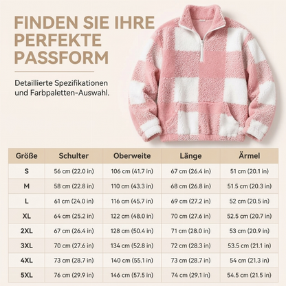 🛍️✨Weite karierte Patchwork-Sherpa-Jacke für Damen