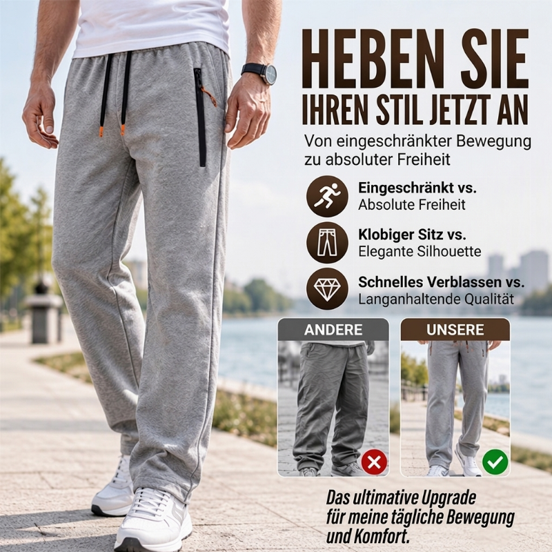 Warme Herren-Jogginghose mit Reißverschlusstaschen