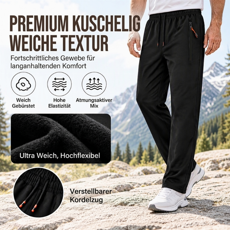 Warme Herren-Jogginghose mit Reißverschlusstaschen