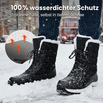 Damen-Winterstiefel mit Plüschfutter und Schnürung