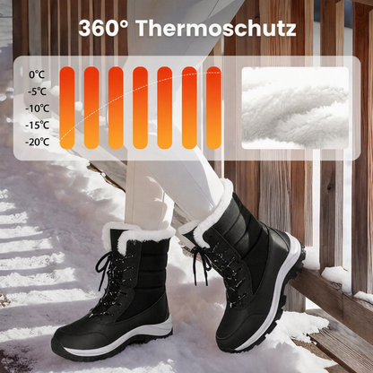 Damen-Winterstiefel mit Plüschfutter und Schnürung