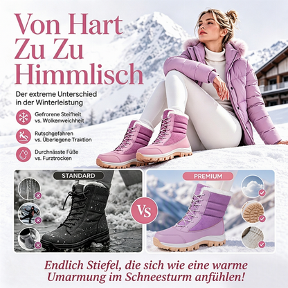 Damen-Winterstiefel mit Plüschfutter und Schnürung