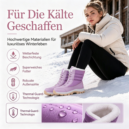 Damen-Winterstiefel mit Plüschfutter und Schnürung