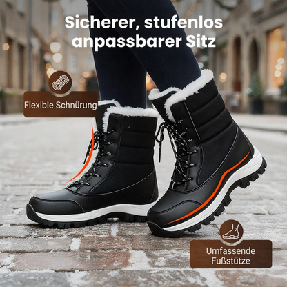 Damen-Winterstiefel mit Plüschfutter und Schnürung