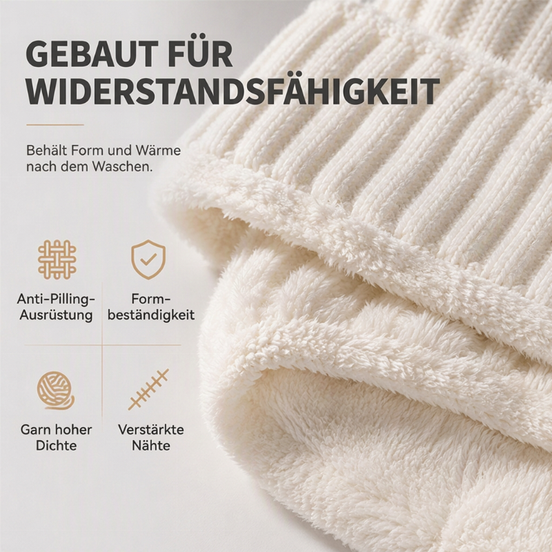 Damen-Strickhaube mit integriertem Schal und Gesichtsmaske