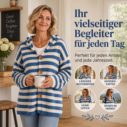✨Begrenzter Vorrat verfügbar, nicht verpassen!🔥🔥Damen Gestrickte Kapuzenstrickjacke mit Streifen