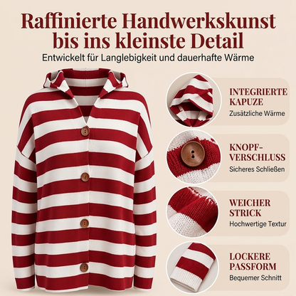 ✨Begrenzter Vorrat verfügbar, nicht verpassen!🔥🔥Damen Gestrickte Kapuzenstrickjacke mit Streifen